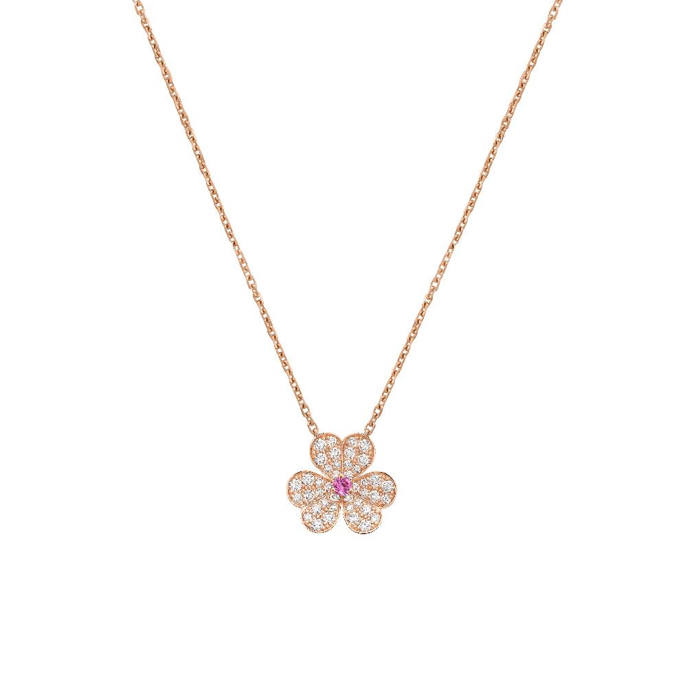 [Olivia Jewelry]FRIVOLE ROSE GOLD FLOWER DIAMOND NECKLACE