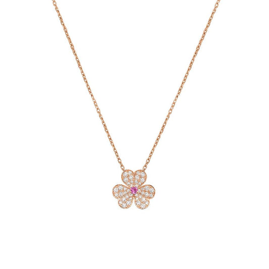 [Olivia Jewelry]FRIVOLE ROSE GOLD FLOWER DIAMOND NECKLACE