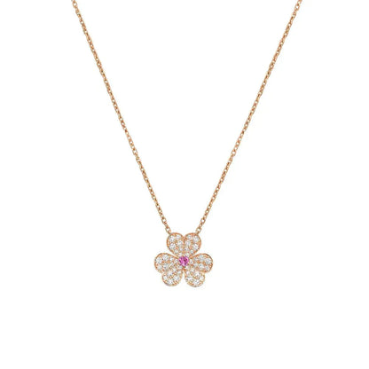 [Olivia Jewelry]FRIVOLE ROSE GOLD FLOWER DIAMOND NECKLACE