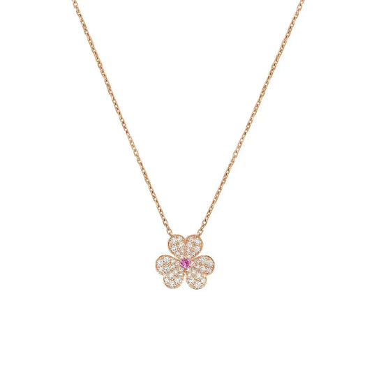 [Olivia Jewelry]FRIVOLE ROSE GOLD FLOWER DIAMOND NECKLACE