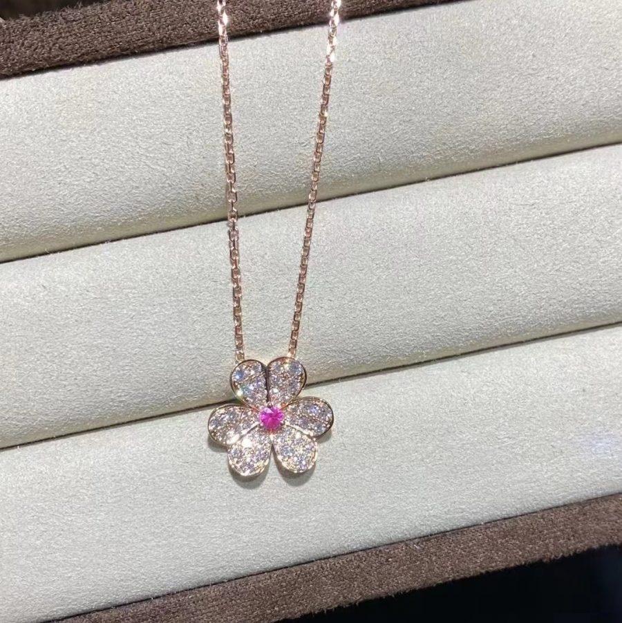 [Olivia Jewelry]FRIVOLE ROSE GOLD FLOWER DIAMOND NECKLACE