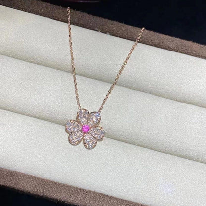 [Olivia Jewelry]FRIVOLE ROSE GOLD FLOWER DIAMOND NECKLACE
