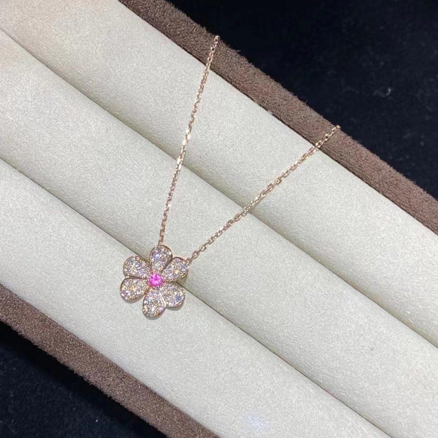 [Olivia Jewelry]FRIVOLE ROSE GOLD FLOWER DIAMOND NECKLACE