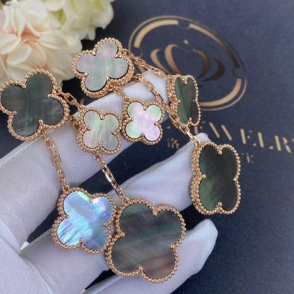 [Olivia Jewelry]CLOVER EARRINGS DARK MOP 4 MOTIFS ROSE GOLD