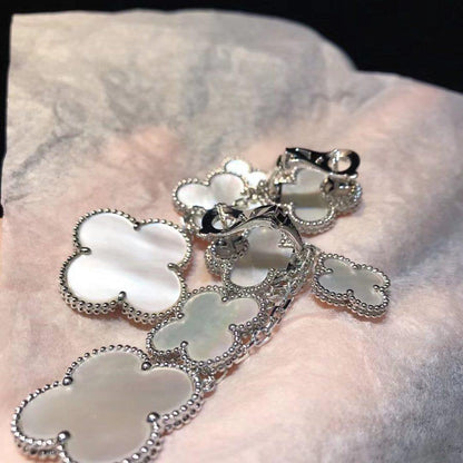 [Olivia Jewelry]CLOVER EARRINGS WHITE MOP 4 MOTIFS SILVER