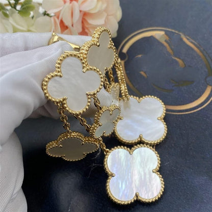 [Olivia Jewelry]CLOVER EARRINGS WHITE MOP 4 MOTIFS GOLD