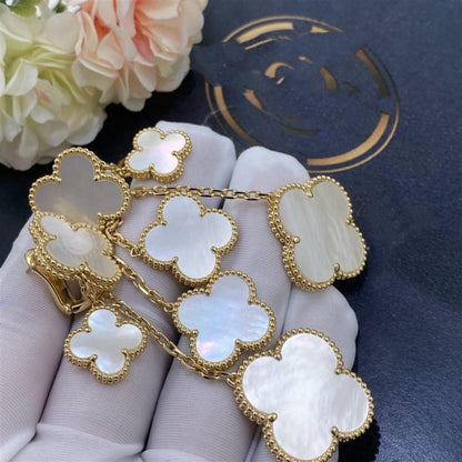 [Olivia Jewelry]CLOVER EARRINGS WHITE MOP 4 MOTIFS GOLD