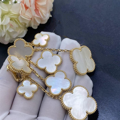 [Olivia Jewelry]CLOVER EARRINGS WHITE MOP 4 MOTIFS GOLD