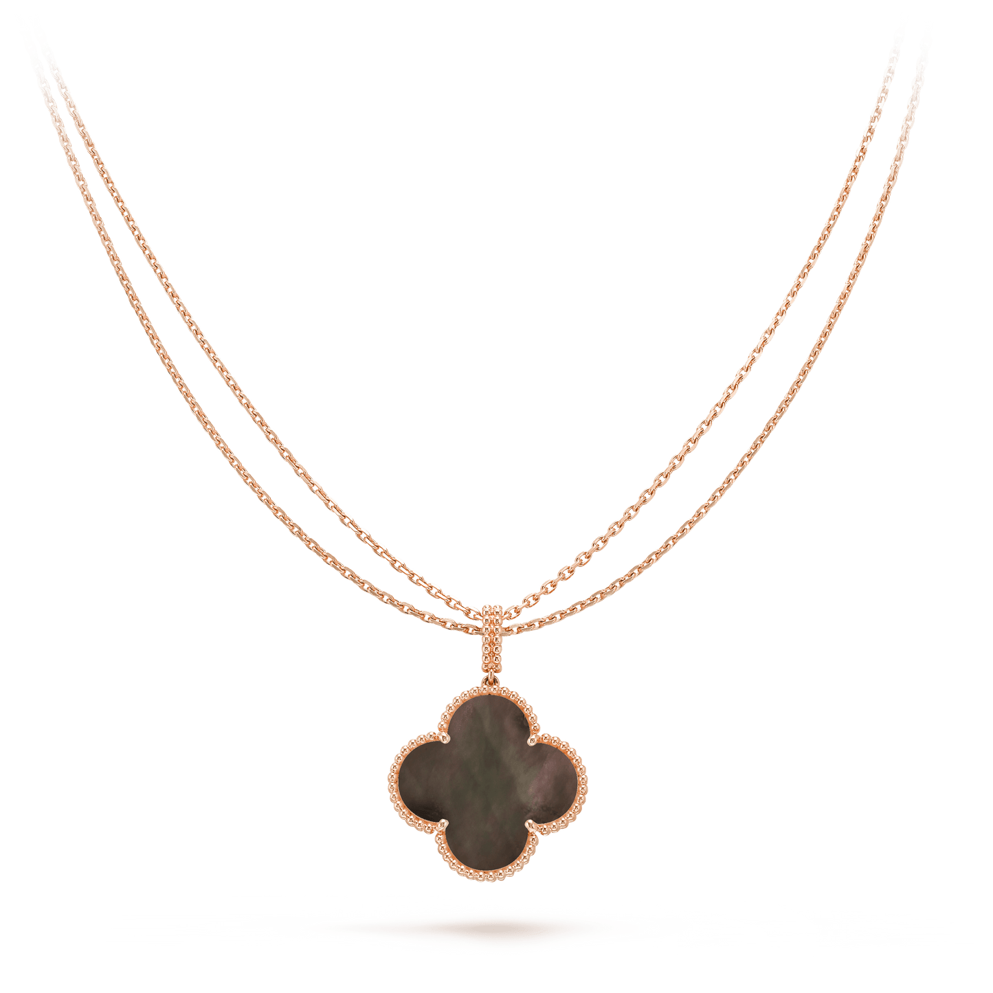 [Olivia Jewelry]CLOVER 25MM GOLD DARK MOP BIG CLOVER NECKLACE