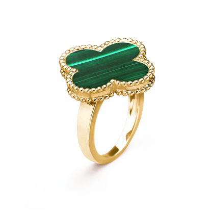 [Olivia Jewelry]CLOVER MALACHITE RING