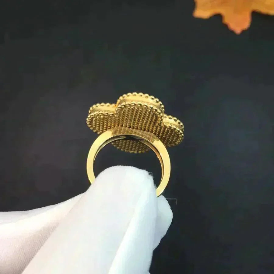 [Olivia Jewelry]CLOVER MALACHITE RING
