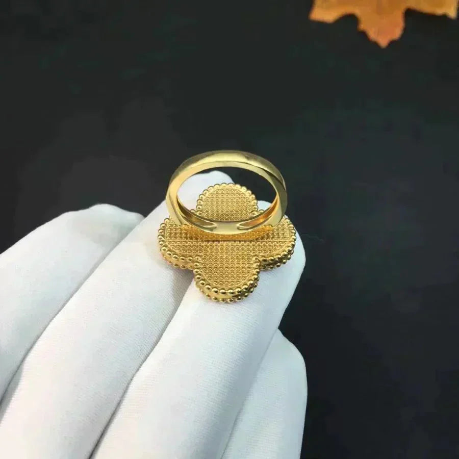 [Olivia Jewelry]CLOVER MALACHITE RING