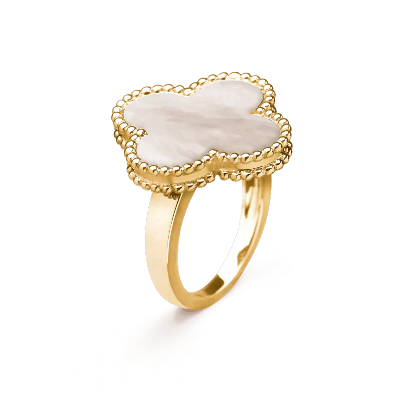 [Olivia Jewelry]CLOVER WHITE MOP RING