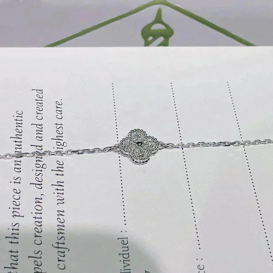 [Olivia Jewelry]CLOVER  SINGLE FLOWER BRACELET SILVER