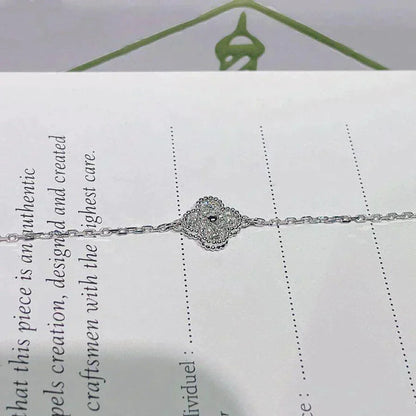 [Olivia Jewelry]CLOVER  SINGLE FLOWER BRACELET SILVER