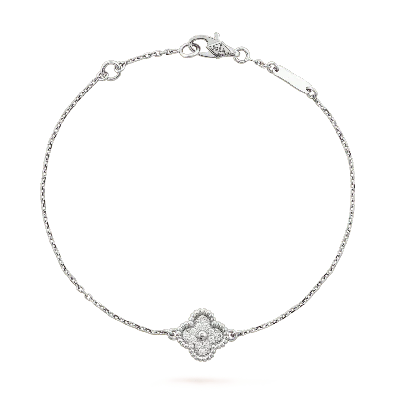 [Olivia Jewelry]CLOVER  SINGLE FLOWER BRACELET SILVER