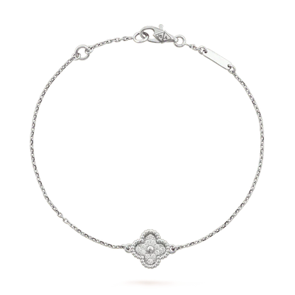 [Olivia Jewelry]CLOVER  SINGLE FLOWER BRACELET SILVER