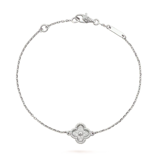 [Olivia Jewelry]CLOVER  SINGLE FLOWER BRACELET SILVER