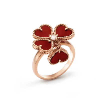 [Olivia Jewelry]SWEET CLOVER CARNELIAN RING