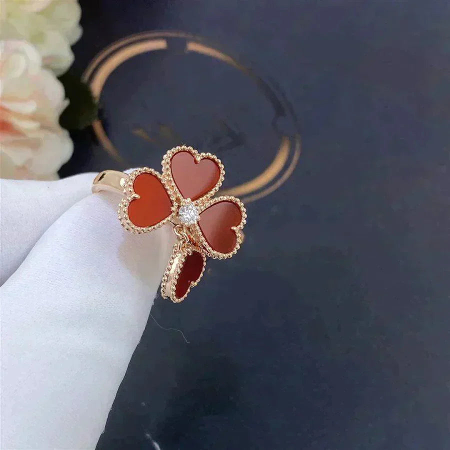 [Olivia Jewelry]SWEET CLOVER CARNELIAN RING