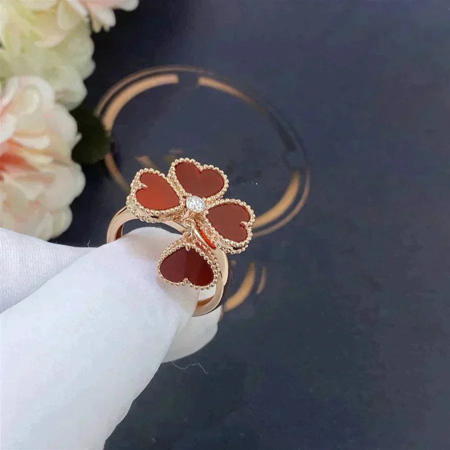 [Olivia Jewelry]SWEET CLOVER CARNELIAN RING
