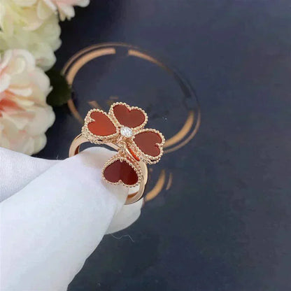 [Olivia Jewelry]SWEET CLOVER CARNELIAN RING