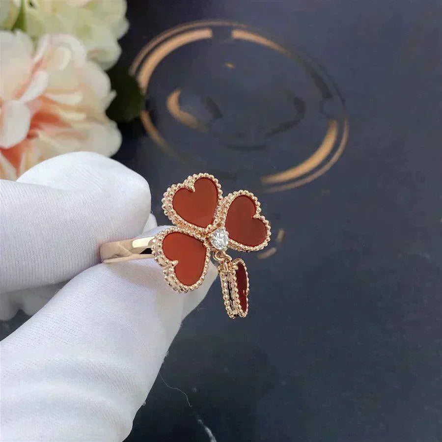 [Olivia Jewelry]SWEET CLOVER CARNELIAN RING