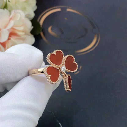 [Olivia Jewelry]SWEET CLOVER CARNELIAN RING