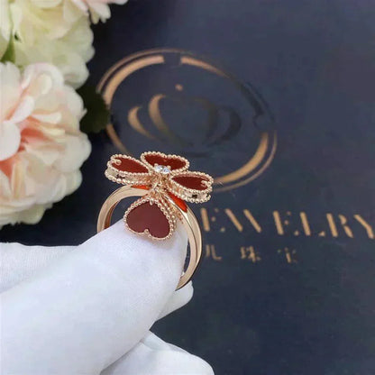 [Olivia Jewelry]SWEET CLOVER CARNELIAN RING