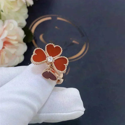 [Olivia Jewelry]SWEET CLOVER CARNELIAN RING