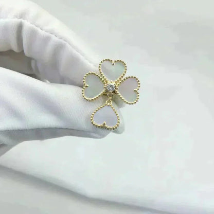 [Olivia Jewelry]SWEET CLOVER WHITE MOP RING