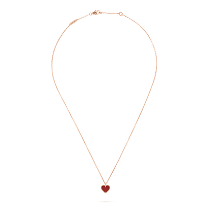 [Olivia Jewelry]SWEET CLOVER CARNELIAN HEART NECKLACE