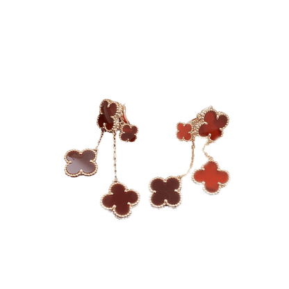 [Olivia Jewelry]CLOVER EARRINGS CARNELIAN 4 MOTIFS PINK GOLD