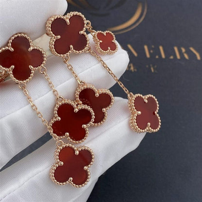 [Olivia Jewelry]CLOVER EARRINGS CARNELIAN 4 MOTIFS PINK GOLD