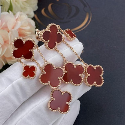 [Olivia Jewelry]CLOVER EARRINGS CARNELIAN 4 MOTIFS PINK GOLD