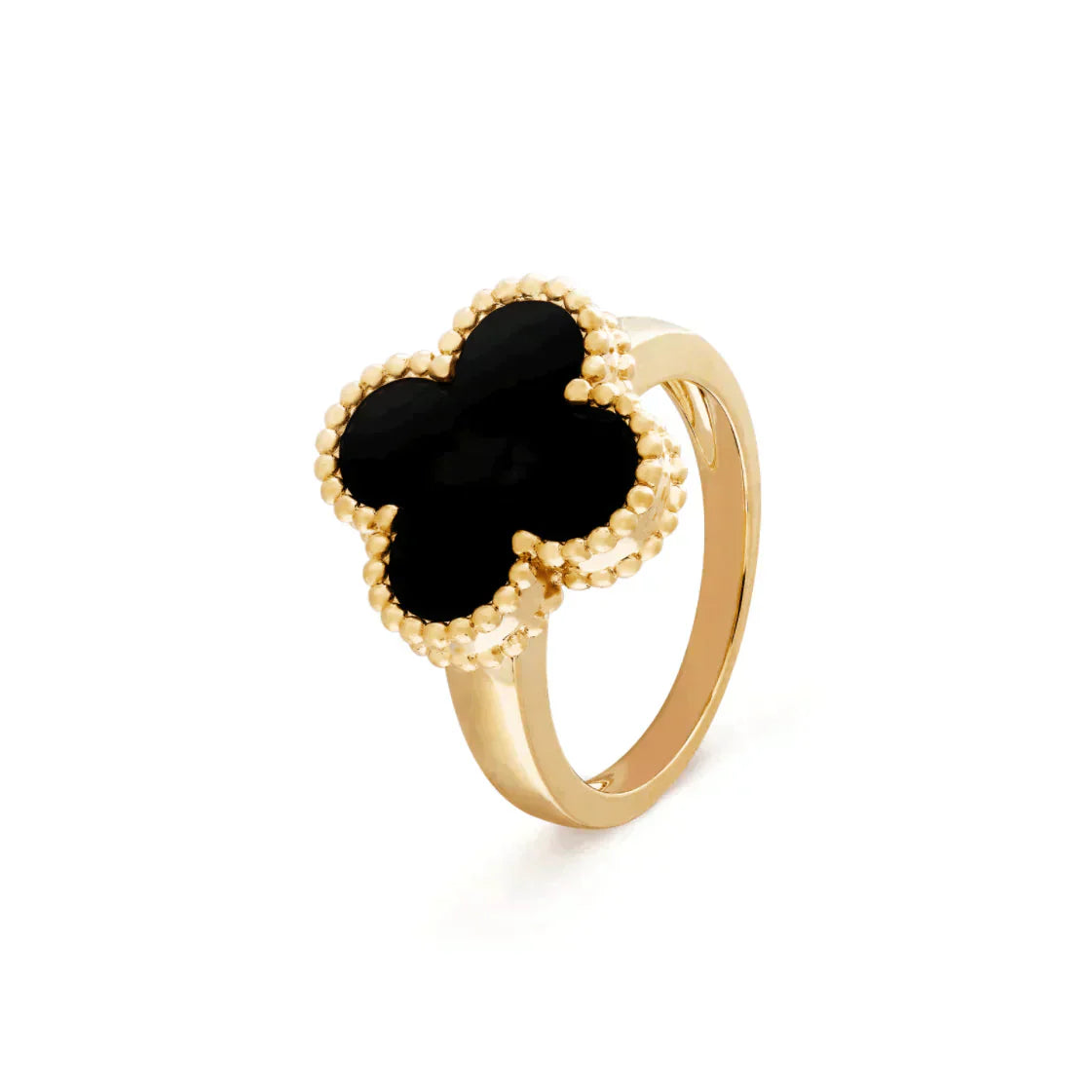 [Olivia Jewelry]CLOVER ONYX RING