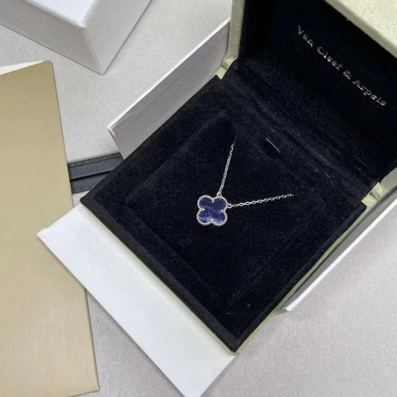 [Olivia Jewelry]CLOVER 15MM PIETERSITE NECKLACE SILVER