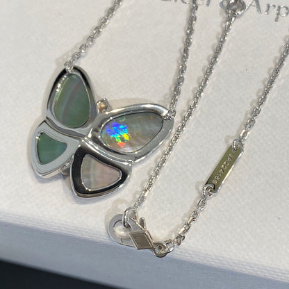 [Olivia Jewelry]LARGE BUTTERFLY SILVER PENDANT DIAMOND NECKLACE