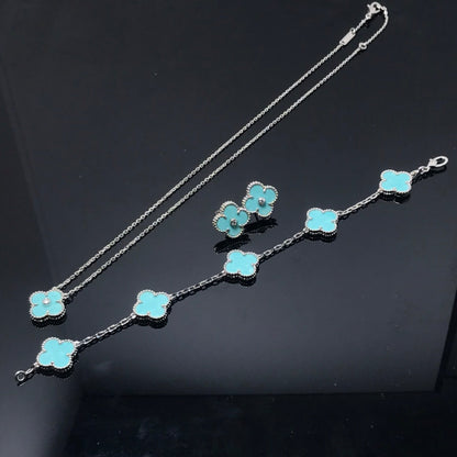 [Olivia Jewelry]CLOVER 1 DIAMOND BLUE SKY SILVER EARRINGS