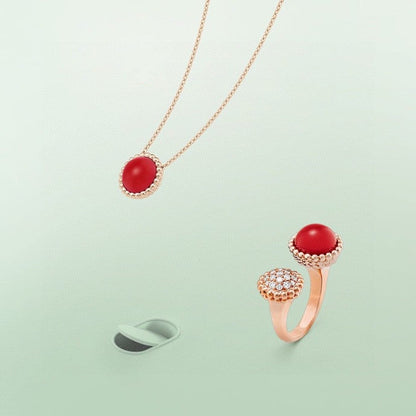 [Olivia Jewelry]PERLEE COULEURS DIAMOND ROSE GOLD BETWEEN THE FINGER RING