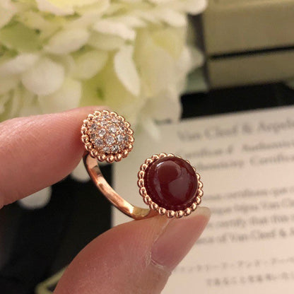 [Olivia Jewelry]PERLEE COULEURS DIAMOND ROSE GOLD BETWEEN THE FINGER RING