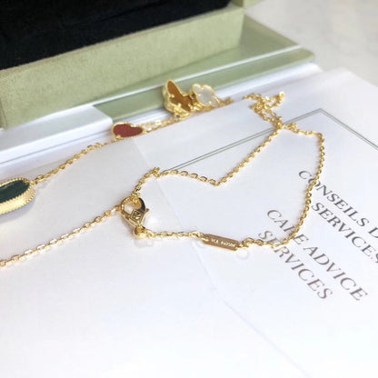[Olivia Jewelry]LUCKY SPRING 4 MOTIFS ROSE GOLD NECKLACE