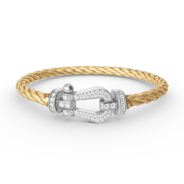[Olivia Jewelry]FORCE LARGE HORSESHOE FULL DIAMOND BRACELET SILVER