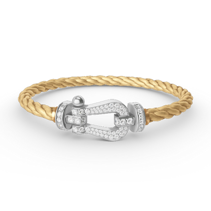 [Olivia Jewelry]FORCE LARGE HORSESHOE FULL DIAMOND BRACELET SILVER
