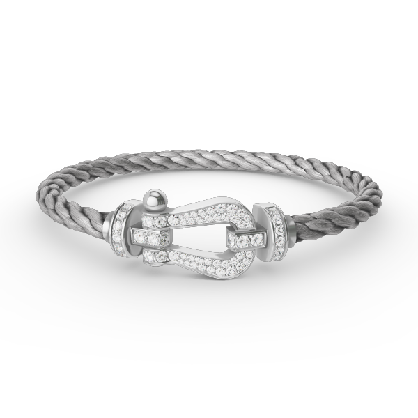 [Olivia Jewelry]FORCE LARGE HORSESHOE FULL DIAMOND BRACELET SILVER