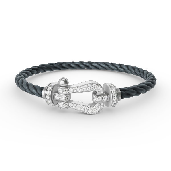 [Olivia Jewelry]FORCE LARGE HORSESHOE FULL DIAMOND BRACELET SILVER