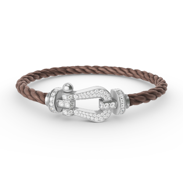 [Olivia Jewelry]FORCE LARGE HORSESHOE FULL DIAMOND BRACELET SILVER