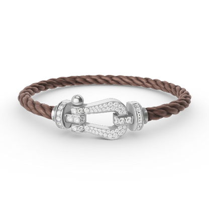 [Olivia Jewelry]FORCE LARGE HORSESHOE FULL DIAMOND BRACELET SILVER