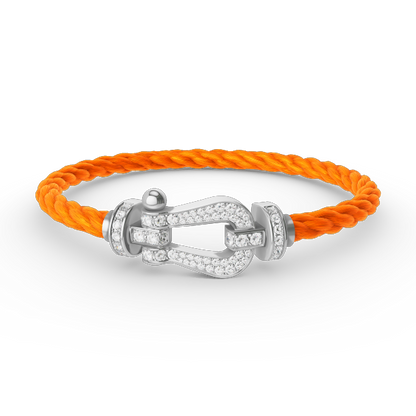 [Olivia Jewelry]FORCE LARGE HORSESHOE FULL DIAMOND BRACELET SILVER