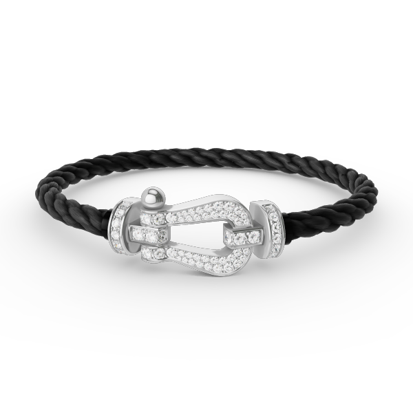 [Olivia Jewelry]FORCE LARGE HORSESHOE FULL DIAMOND BRACELET SILVER